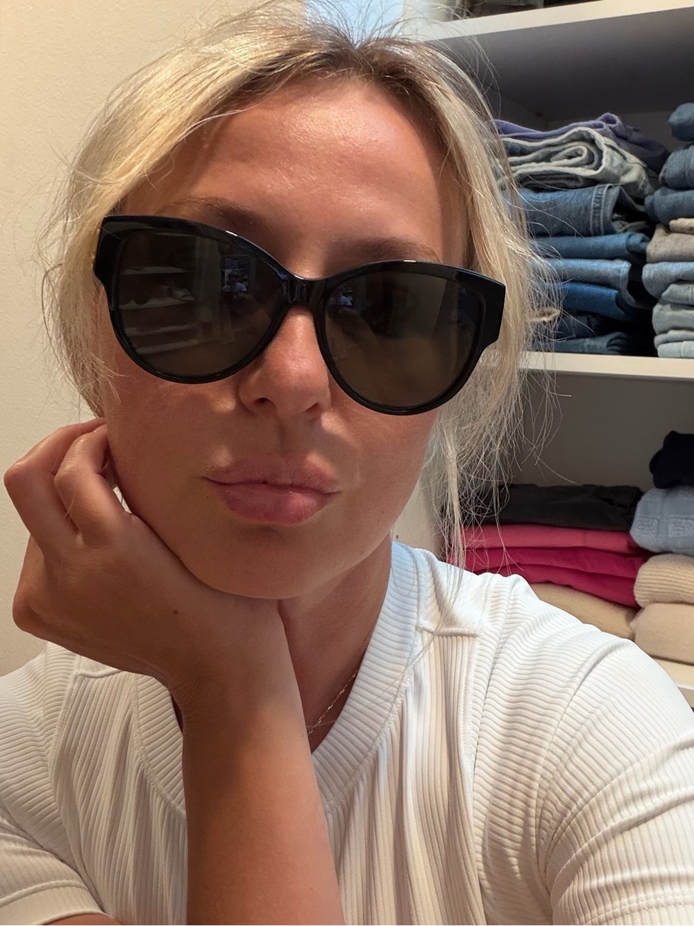 Saint Laurent Black Cat-Eye Sunglasses